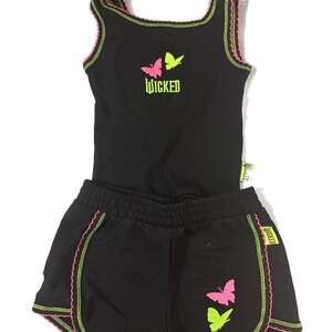 Wicked Toddler Girls Embroidered Tank Top and Shorts Set, 2-Piece. Size 2T.